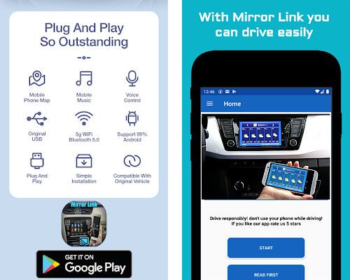 Mirror link car connector - Spiegelt Ihr Telefon, Keine Kabel erforderlich, Verbesserte Sicherheit