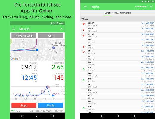 Walkmeter Walken Laufen GPS - Unlimited workout recording, Completely configurable stats