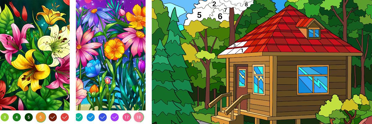 Coloring Book - Paint by number, Famous paintings, Relaxing hobby