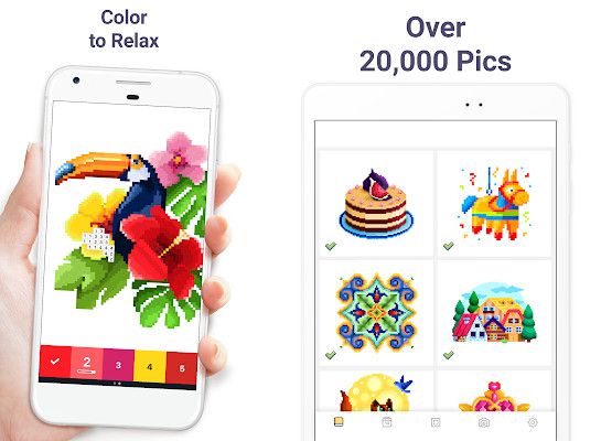 Pixel Art - 20,000+ images to color, Create your own pixel art